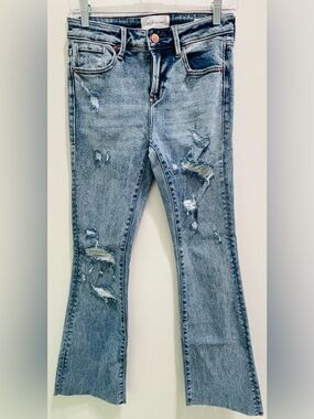 Dear John Jaxtyn Light Blue Distressed Flare Jeans